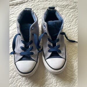 Converse Chuck Taylor High top sneakers size 3. Light blue w/ dark blue accents